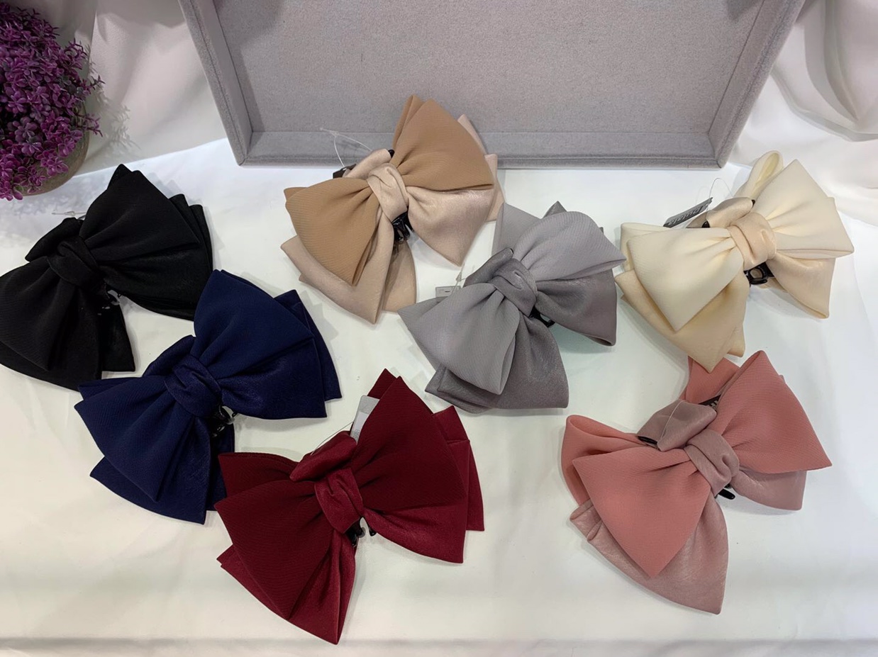Japan and South Korea silk bright sense of large bow tie package waist plain art dafang grasp thumbnail