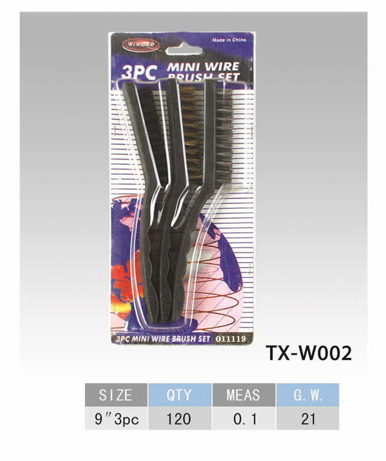 钢丝刷刷子9"3pc钢丝刷塑料柄钢丝刷热销款钢丝刷高档钢丝刷详情图1