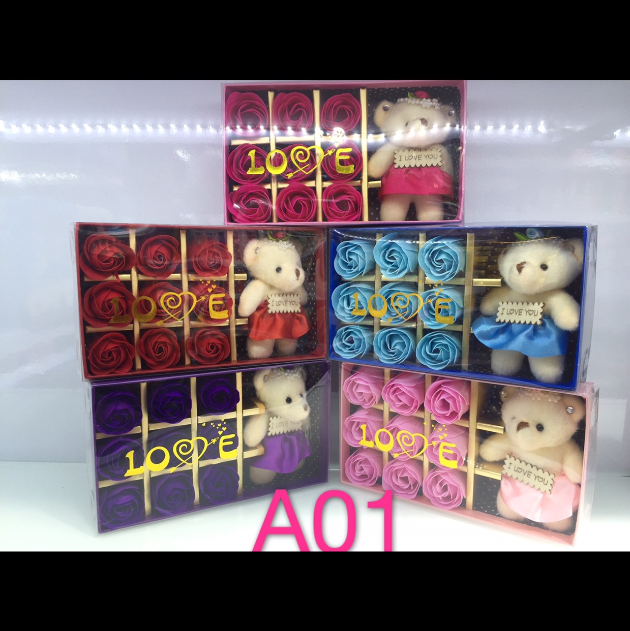 彩色香皂花十熊工艺品摆件香皂肥皂香皂肥皂片