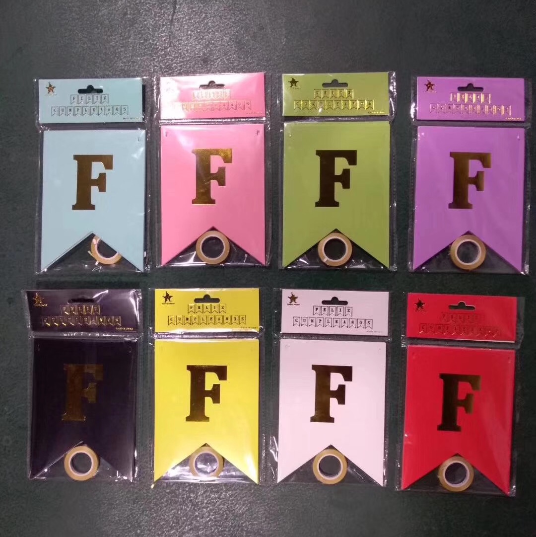 Happy birthday flag-raising party decoration in Spanish