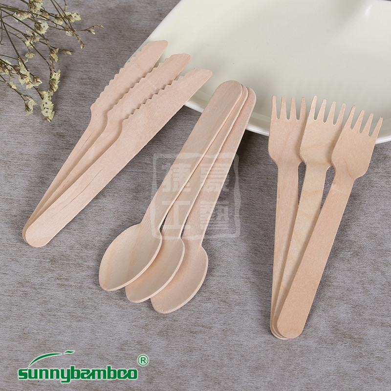 义乌好货 捷豪厂家直销 一次性木勺 木制刀叉勺 蛋糕店水果吧酒店详情图1