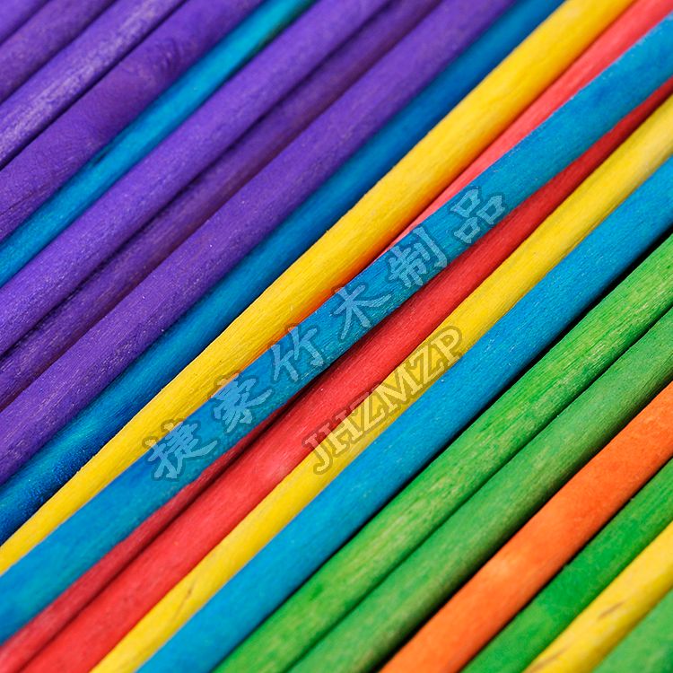 Yiwu quality goods, exquisite colored round wooden sticks, high-quality round wooden sticks, counting sticks, wooden sticks, educational wooden strips, wooden sticks Specification image