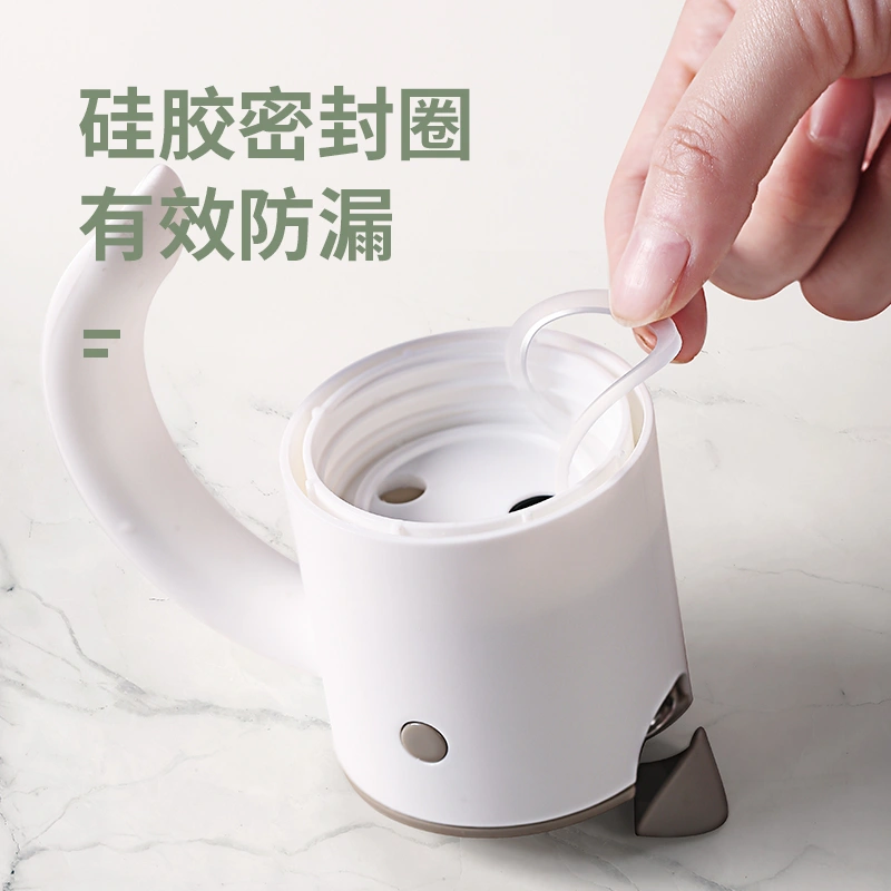 Wholesale automatic opening and closing oil jukers, high borosilicate glass leak-proof soy sauce bottles, vinegar bottles, kitchen seasoning bottles, white detail image 3