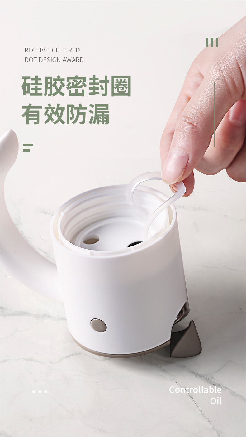 Automatic opening and closing high borosilicate glass leak-proof soy sauce bottle, vinegar pot, kitchen seasoning bottle, black detail image 5