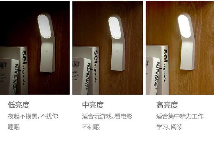 简易台灯 USB充电护眼小夜灯 无极调光多功能手持LED磁吸壁灯详情图6