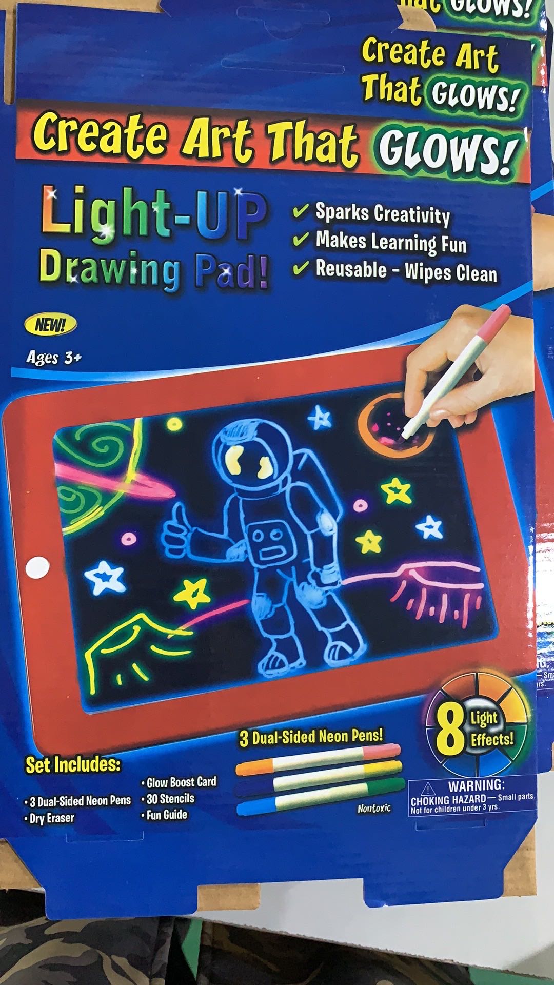 3D Magic Drawing Board, Children's Fluorescent Writing board, Educational luminous drawing board detail image 5