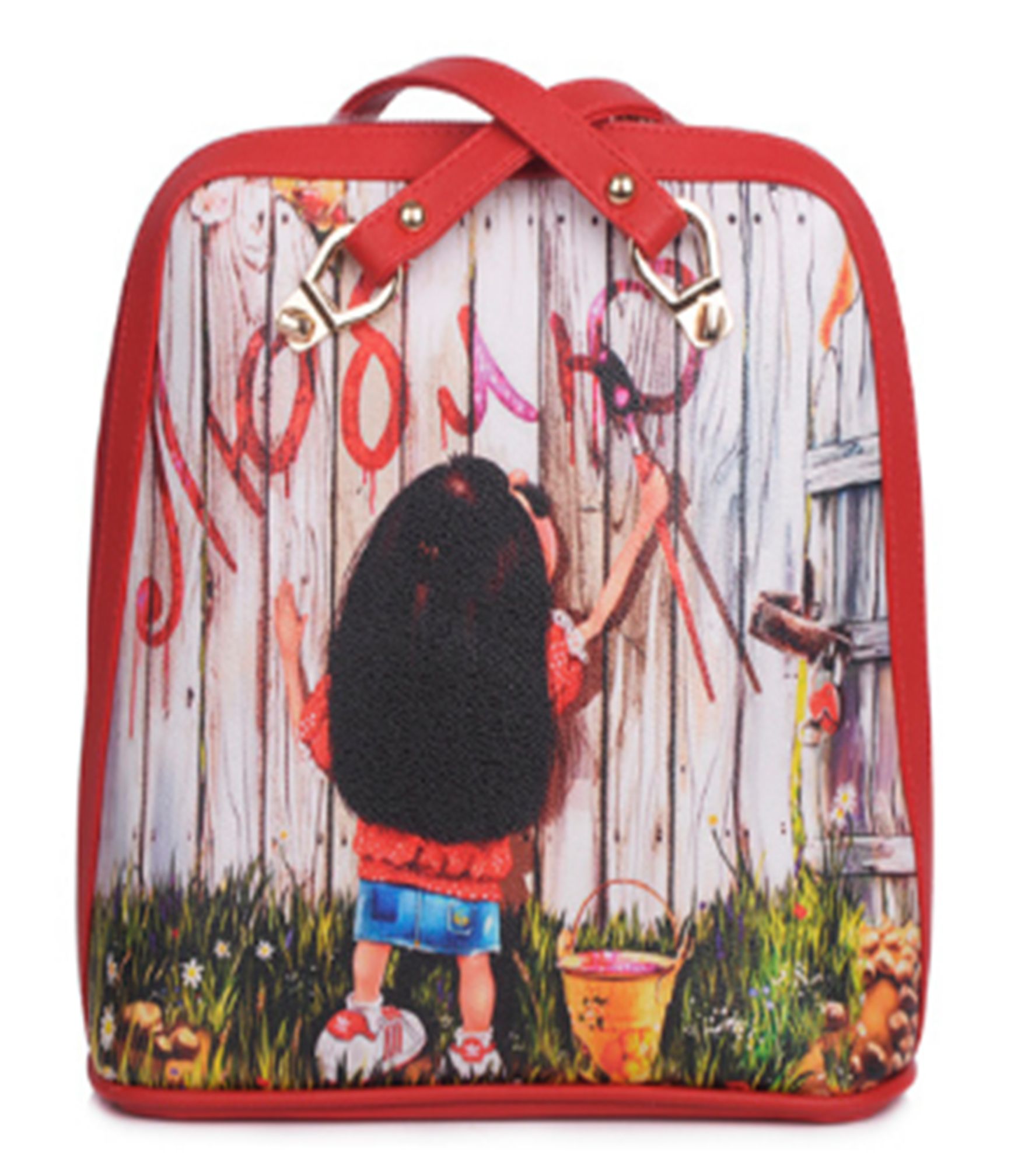 Yiwu Selection SM045 Graffiti girl backpack /11574 full figure