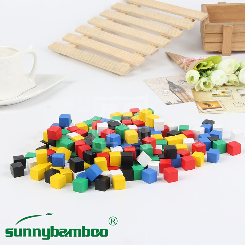 Yiwu Haohuo Jiehao's new high-quality eco-friendly building blocks, wooden blocks, natural-color and colorful wooden blocks Specification image