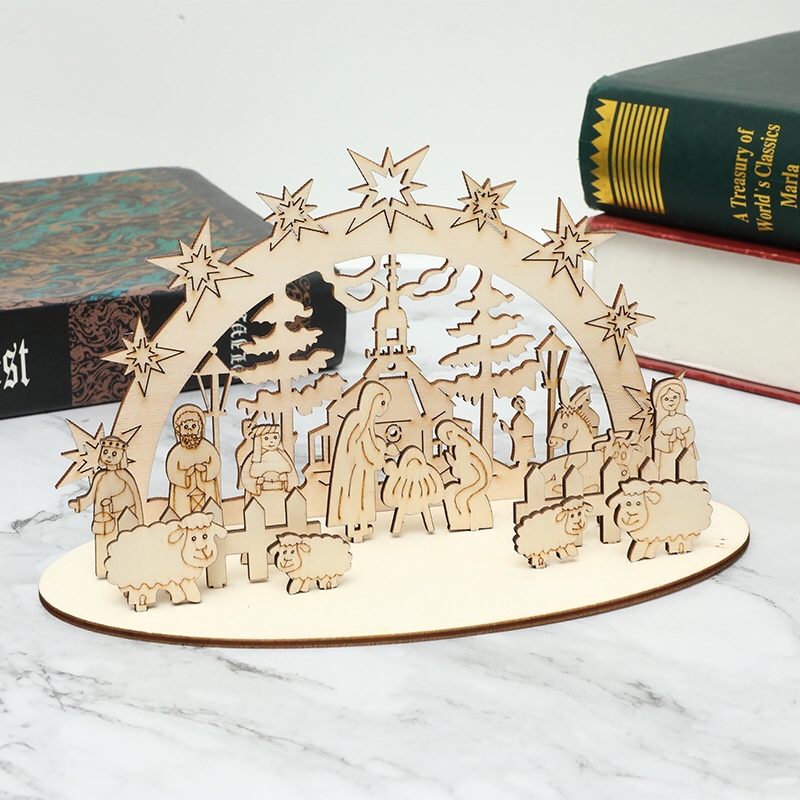 DIY Christmas ornaments, religious ornaments, wooden Santa Claus, Christmas tree Specification image