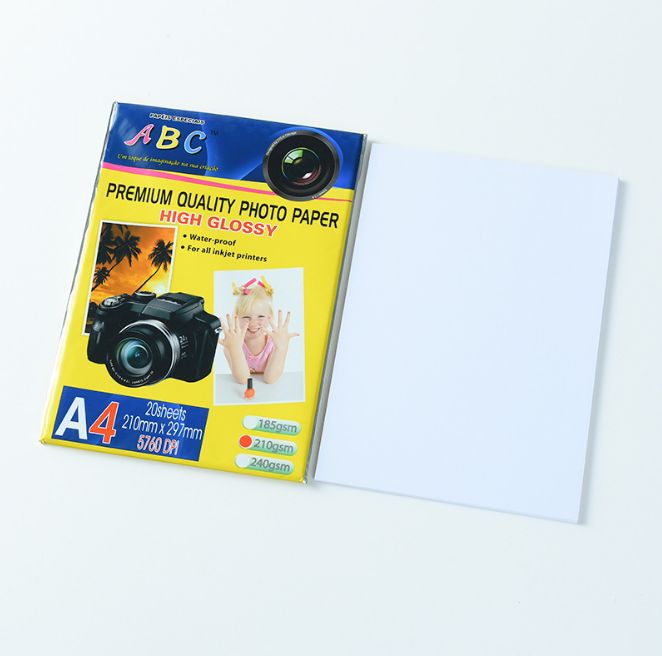 210g 超白超亮 ABC防水喷墨单面打印相片纸照片纸 A4 高光相片纸产品图