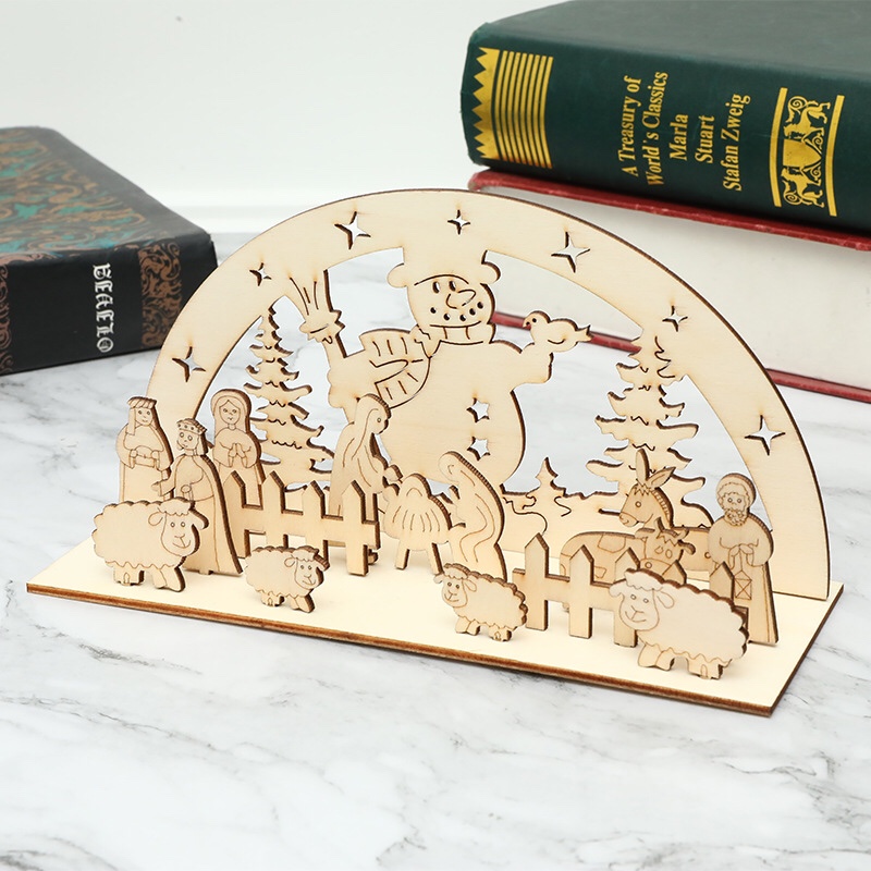 DIY Christmas ornaments, religious ornaments, wooden Santa Claus, Christmas tree Application Scenario