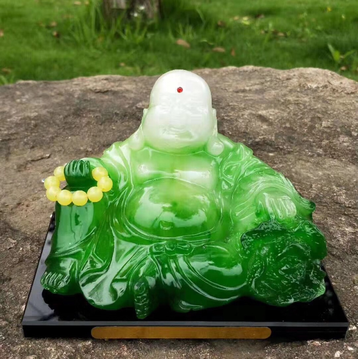 特大绿玉拉丝佛