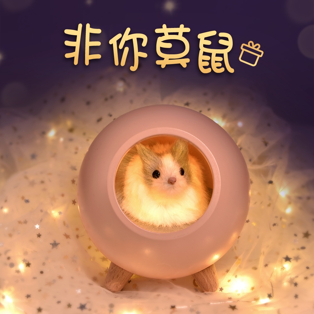萌宠小仓鼠宠屋助眠灯氛围小夜灯猫咪创意儿童卧室装饰床头灯
