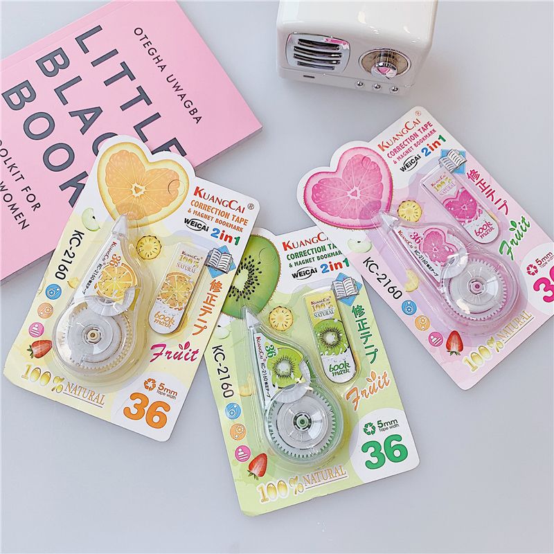 Crazy Color Correction Tape KC-2160 Correction tape Magnetic Bookmark Set Correction Tape Correction Tape Correction fluid Fruit pattern