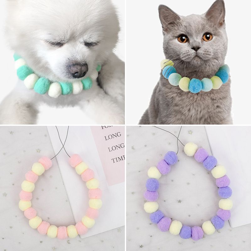 Direct sales from the manufacturer of pet cat collars. DIY cat pom-pom elastic collars, pom-pom pet collars, cat and dog collars