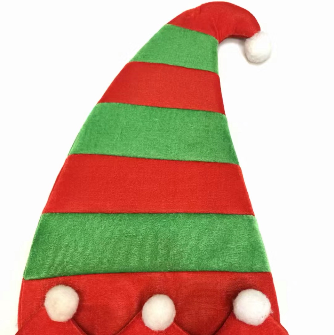 Christmas fairy hat, red and green striped fairy hat, striped Christmas fairy hat