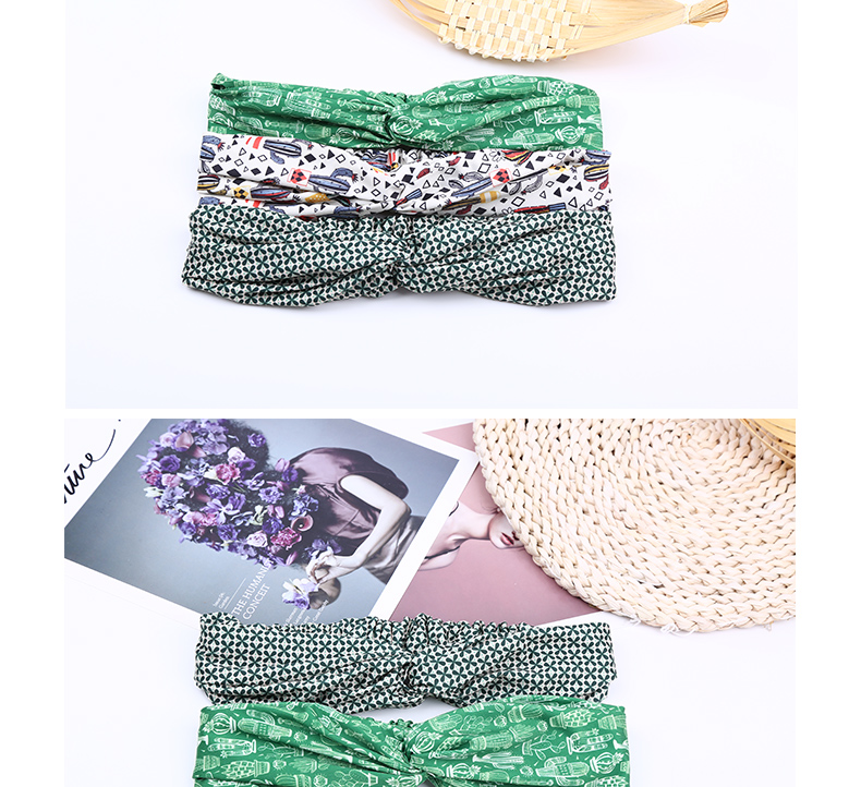 RUDAN 厂家直销韩版夏季斑点交叉发饰宽边运动健身头饰弹力束发带详情图11