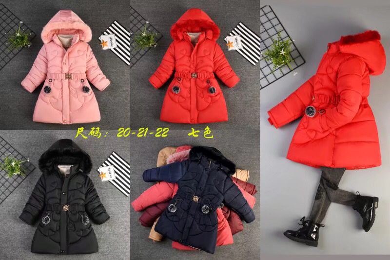 Little Girl's fashionable cotton-padded jacket 125 full figure