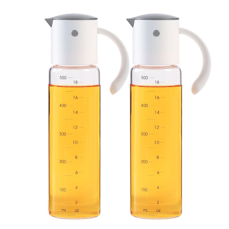 Wholesale automatic opening and closing oil jugs, leak-proof soy sauce bottles, vinegar bottles, kitchen seasoning bottles, white