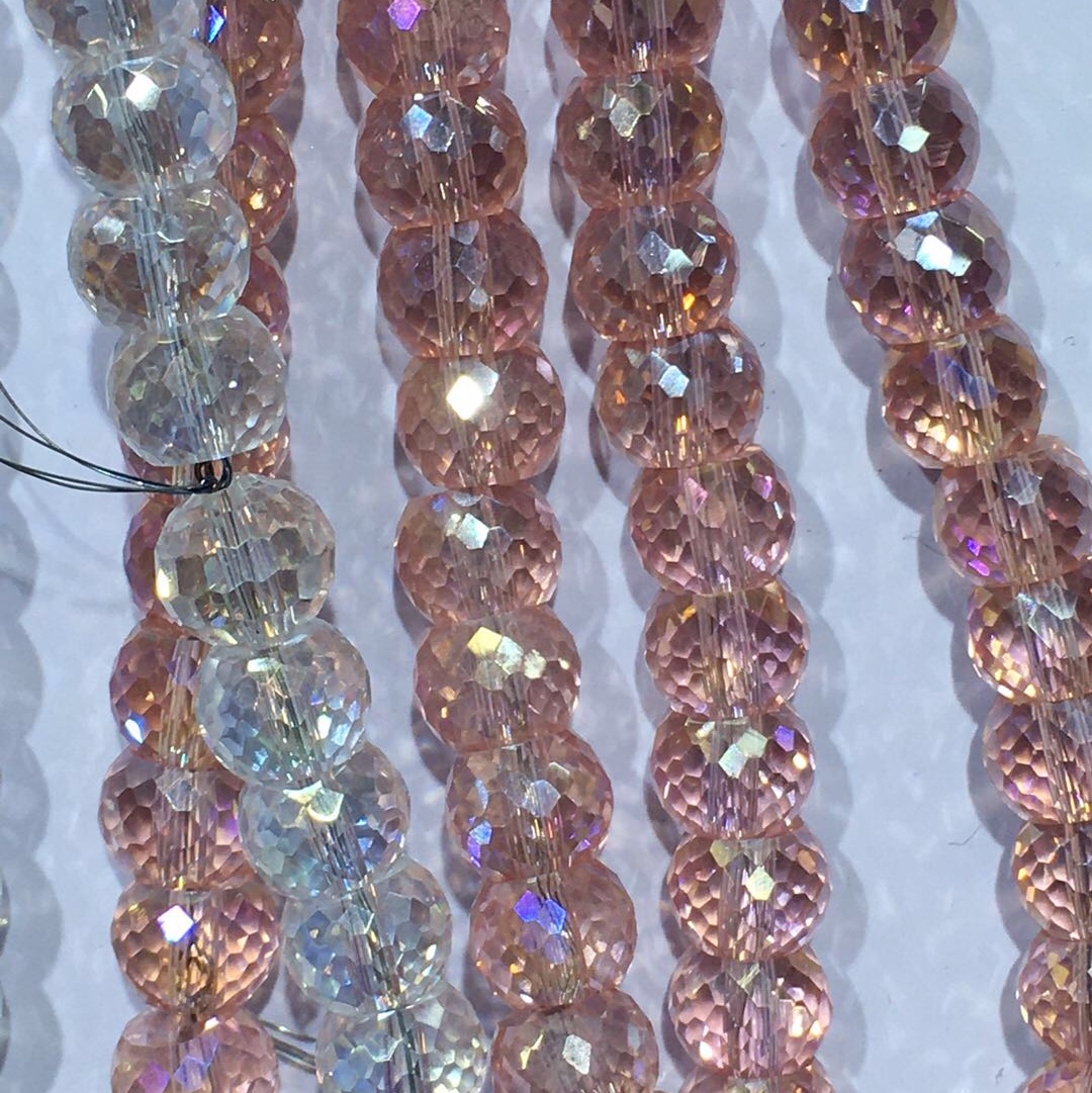 鼓珠白色、水红色AB