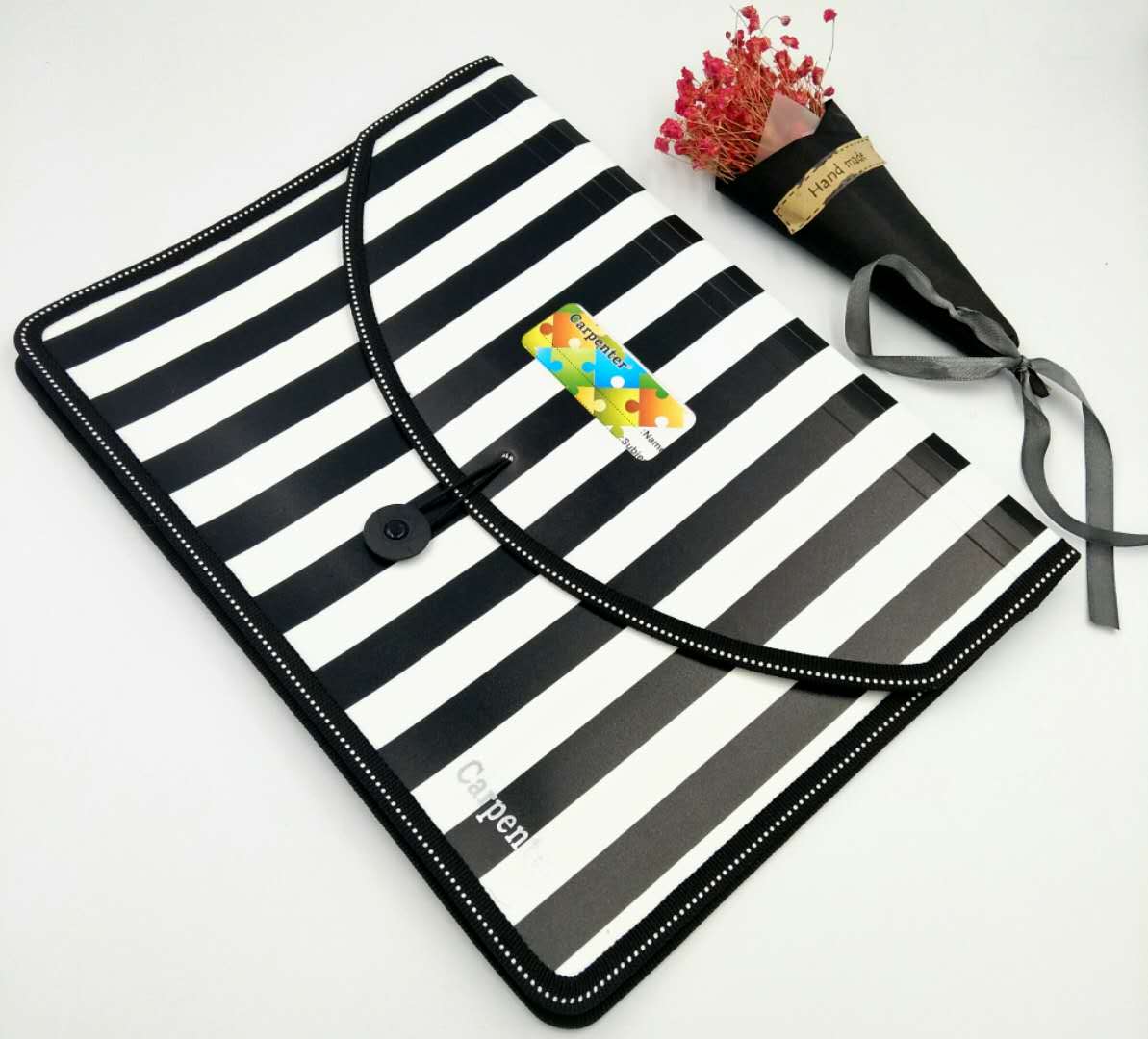 自产自销 竖条纹文件袋 学生 试卷袋 办公文件袋 资料袋 收纳袋详情2