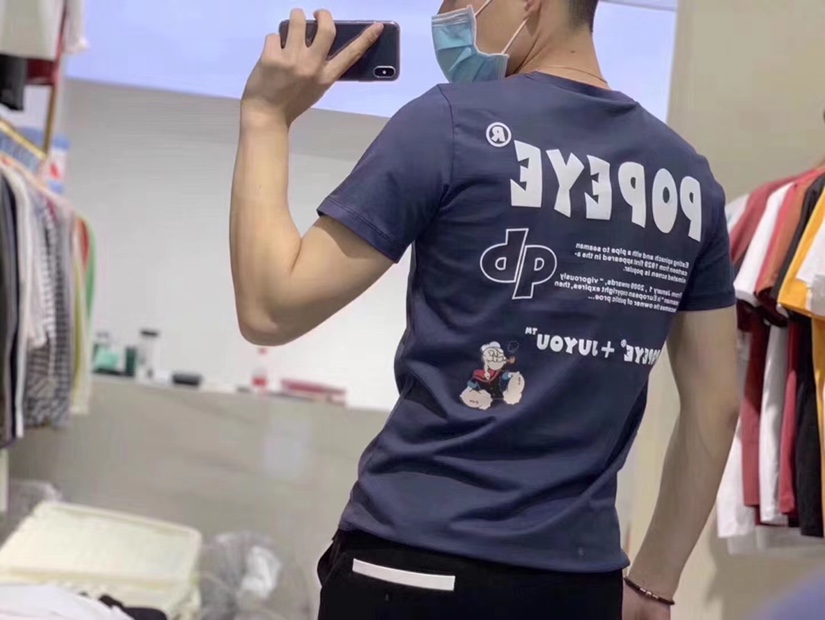Men's short sleeve T-shirt new summer popular logo trend cotton clothes loose summer ins simple half sleeve thumbnail