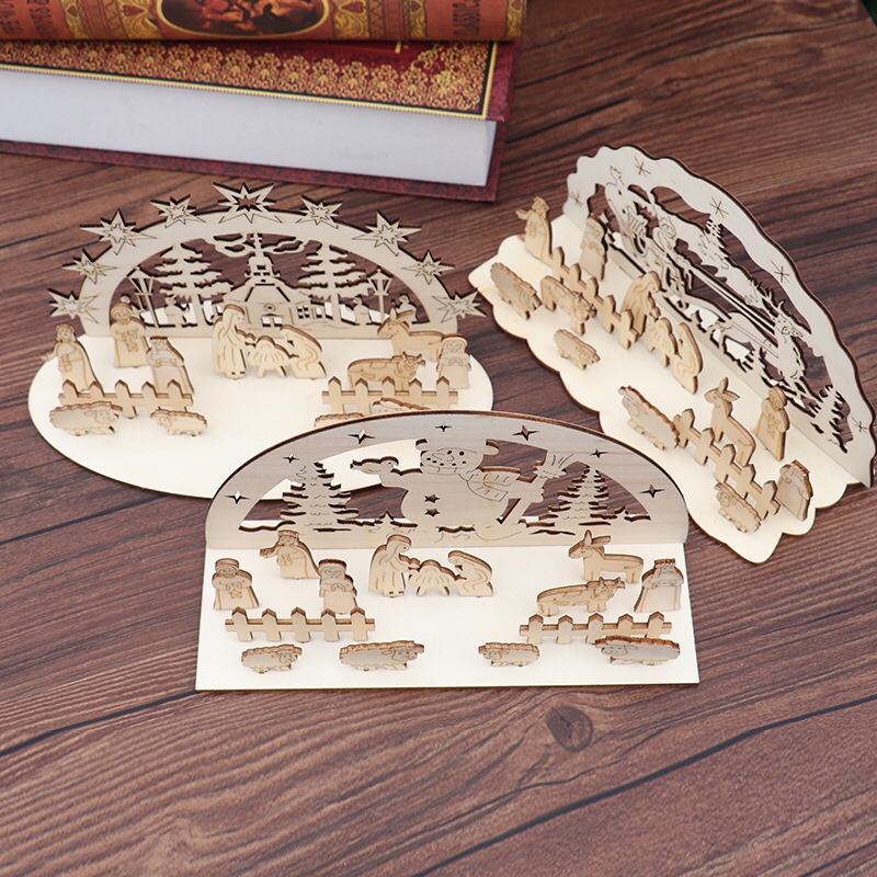 DIY Christmas ornaments, religious ornaments, wooden Santa Claus, Christmas tree details Picture