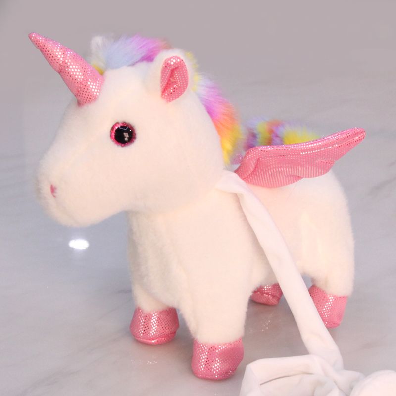 The children's unicycle electric plush toy doll can sing, twist its tail and wear colorful lights Specification image