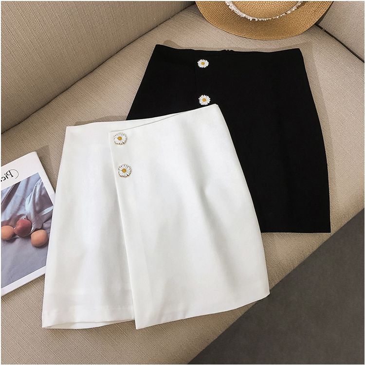 Daisy button high-waisted skirt for women, summer dress, student hip-hugging short skirt detail image 14