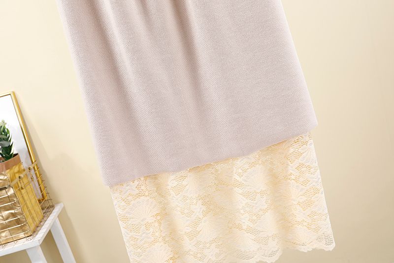 Spring/Autumn 2021 knitted lace skirt for fairies, mid-length, high-waisted, two-sided dress with lettered skirt detail image 8