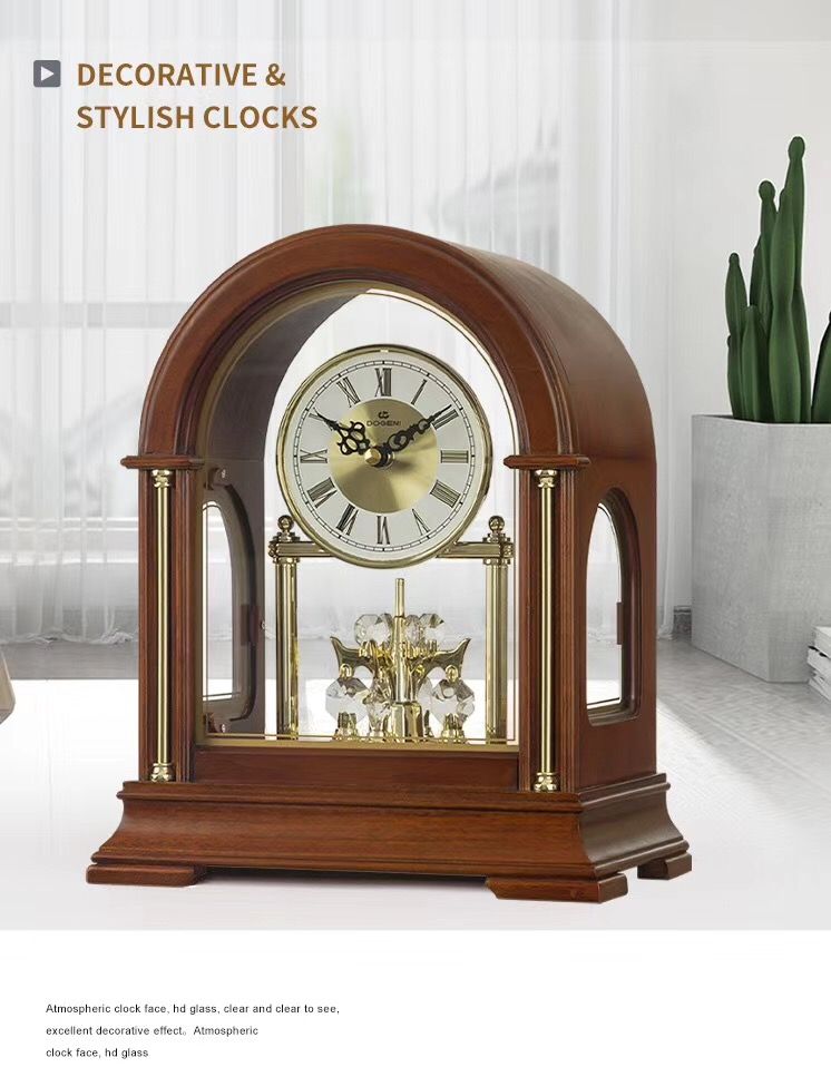 DOGENI/ German classical music clock, a retro silent timepiece for home living rooms and bedrooms