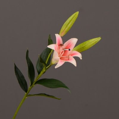 Yiwu Selection imitation artificial flower wholesale PU flower imitation iron gun lily living room table tea table decoration flowers full figure