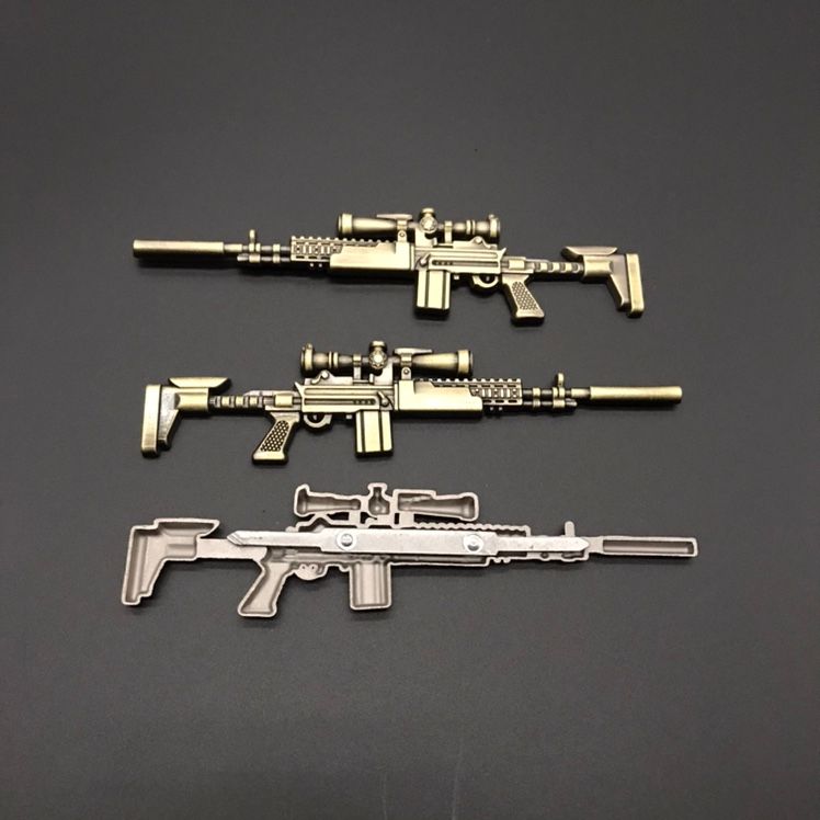 Pubg (PlayerUnknown's Battlegrounds) anime peripheral single-sided alloy weapon with feet, 12cm pen case accessory detail image 6