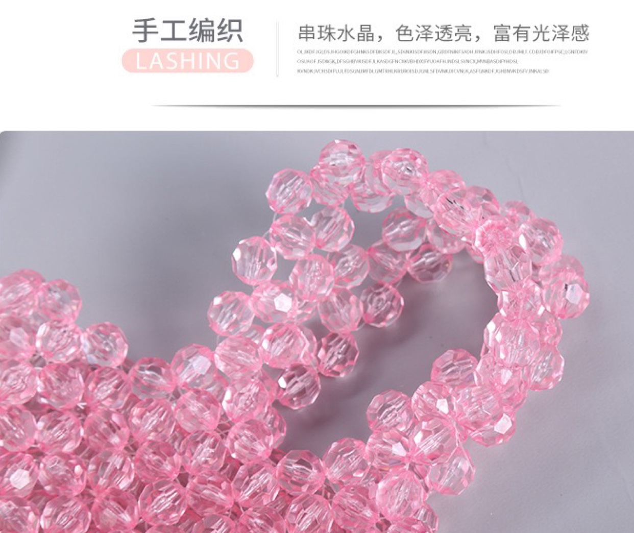 2020 New style hand-held crystal bag, diy handcrafted beaded bag, fashionable women's acrylic ins hand-woven bag in stock undefined
