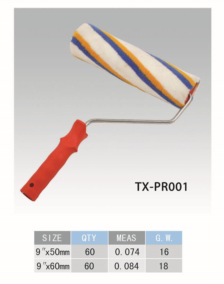Yellow and blue stripes roller brush 9" red handle manufacturers direct quality assurance large price welcome to buy thumbnail