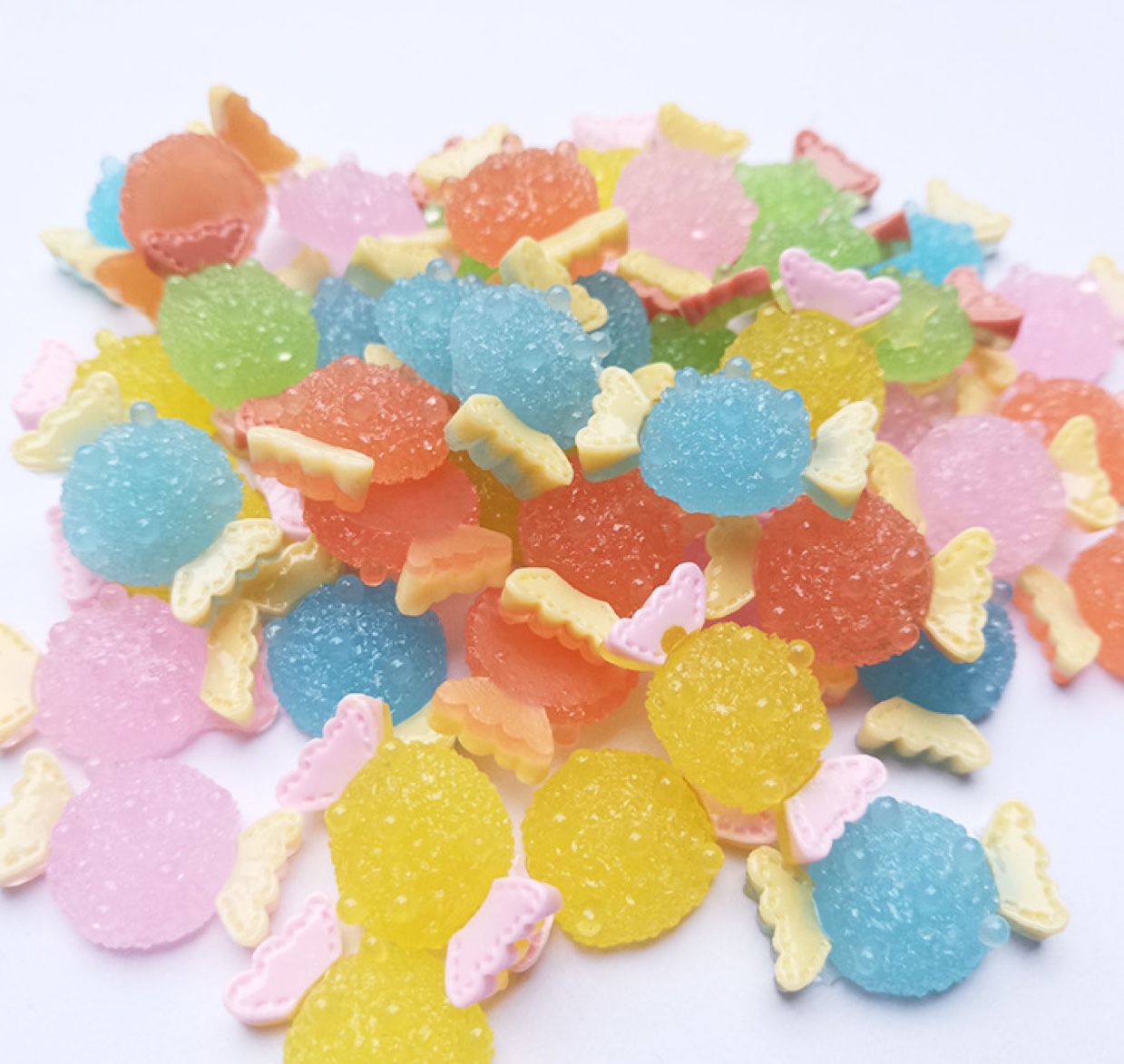 Diy accessories for hair loop hair rope simulation granola cream mobile phone shell resin accessories Patch hair clip earrings material thumbnail