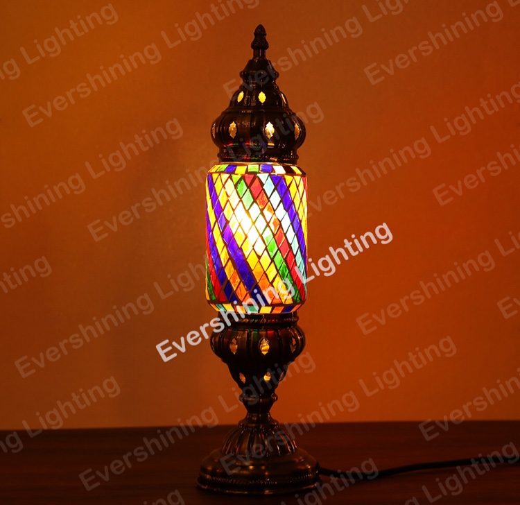 Turkish Mosaic table lamp, decorative light, night light, straight tube type, Buddhist lamp