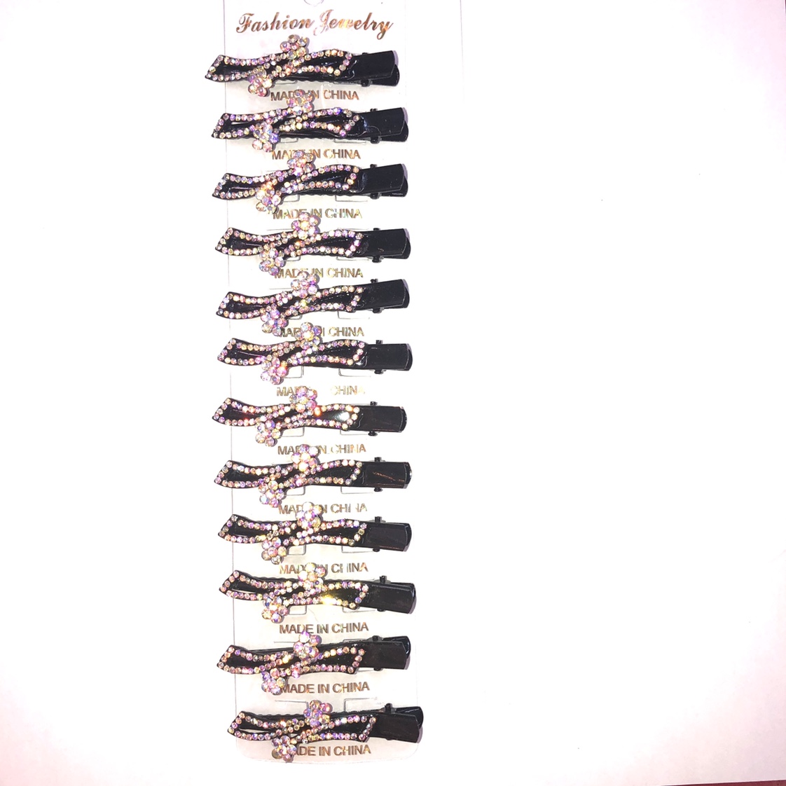 Versión coreana diamante blanco duckbill clip grande franja clip para el cabello accesorios para el cabello strass disco clip para el cabello clip superior clip lateral clip roto clip para el cabello dos flores