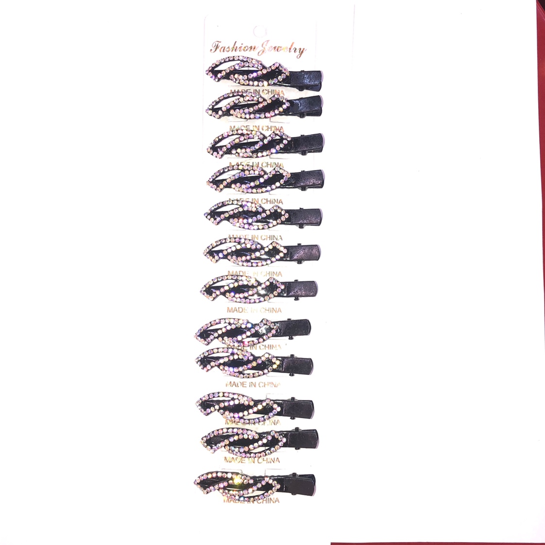 Korean version of white diamond duck mouth clip large bangs hair clip hair accessories rhinestone disc hair clip top clip edge clip clip clip two thumbnail