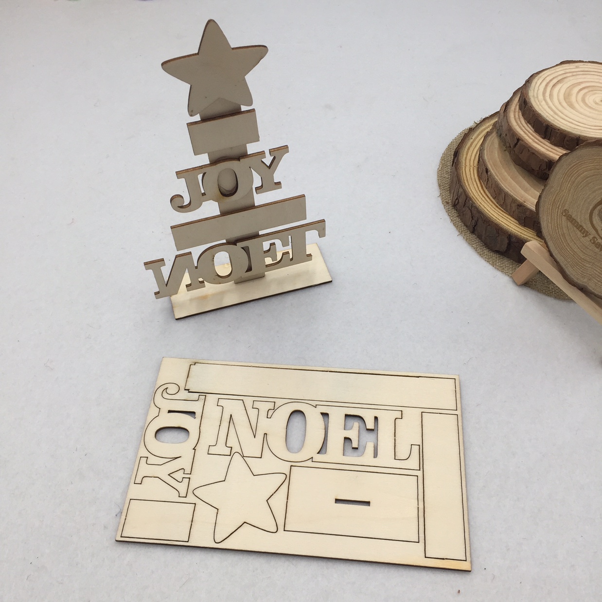 DIY Wooden Christmas ornaments Christmas ornaments Christmas tree JOY NOEL