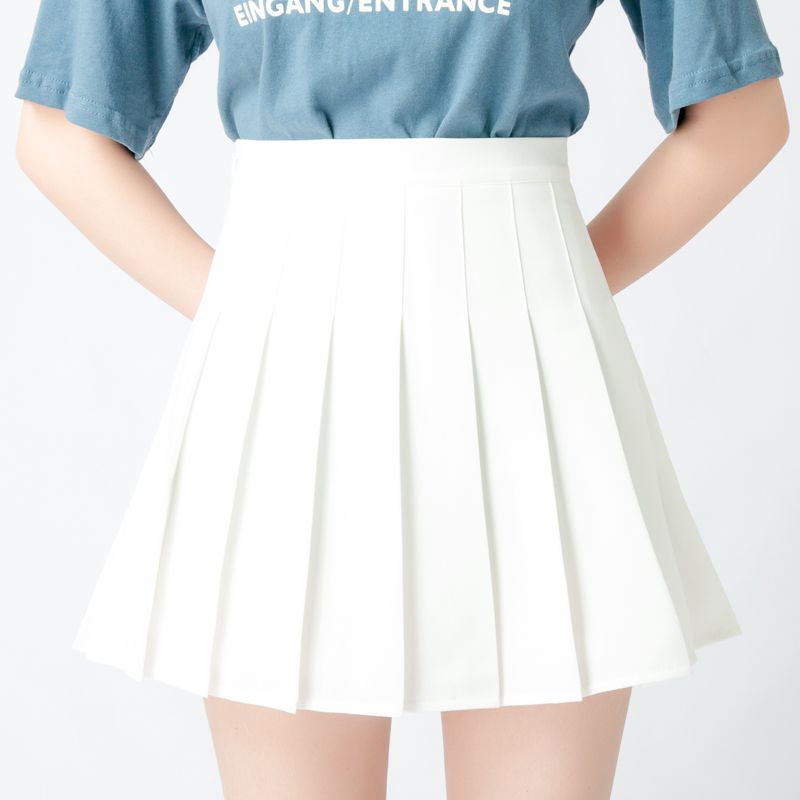 Pleated skirt for summer girls 2023 new chic short skirt, high-waisted A-line skirt, school style, super popular woolen half skirt for women autumn details Picture