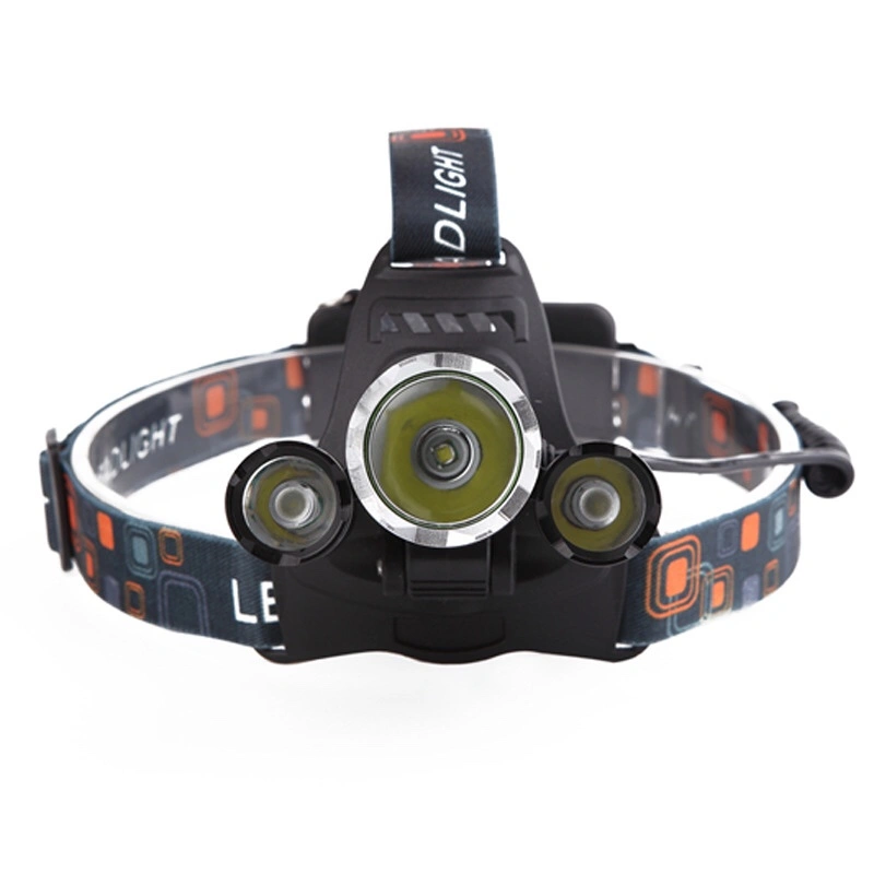 Foreign Trade Manufacturers New 3Led 1T62r2 Aluminum Alloy Strong Charging Headlights Three Lights Aircraft Headlights