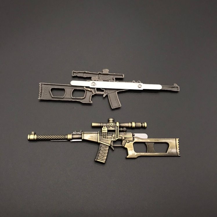 Pubg (PlayerUnknown's Battlegrounds) anime peripheral single-sided alloy weapon with feet, 12cm pen case accessory detail image 7