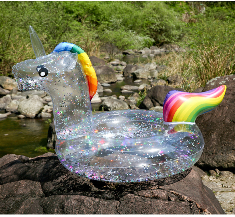 New unicorn swim Ring is full of bright pink Flamingo swim ring 90# thumbnail