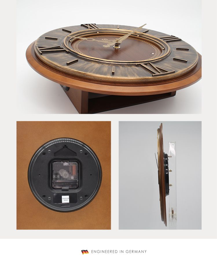 DOGENI/ Dejiali American retro creative fashion wall clock, home living room hourly chime classical clock detail image 11