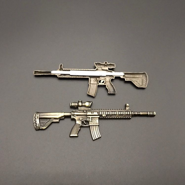 Pubg (PlayerUnknown's Battlegrounds) anime peripheral single-sided alloy weapon with feet, 12cm pen case accessory detail image 5