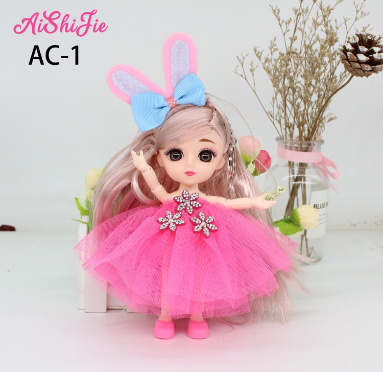 Manufacturers Direct Sales 6 Inch Doll Face Fully Articulated Barbie Doll Pendant Key Chain undefined