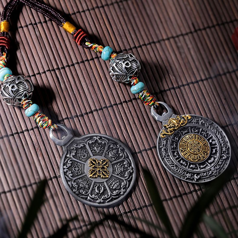 DIY手工饰品挂件 跨境饰品配件义乌工厂 藏饰宗教九宫八卦牌