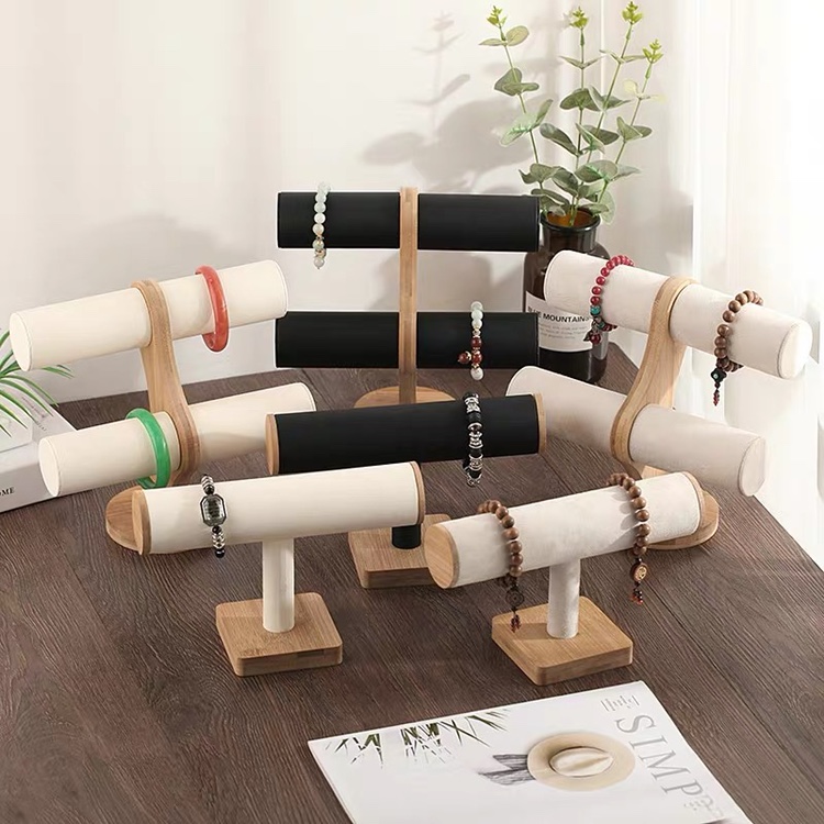 竹木单层手镯架三层手链架手表展示道具手串发圈头绳首饰架饰品架