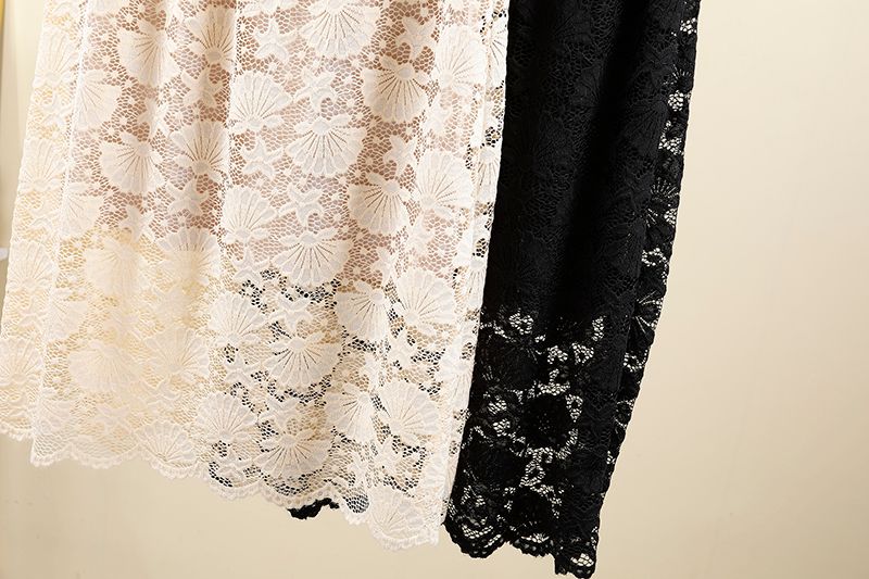 Spring/Autumn 2021 knitted lace skirt for fairies, mid-length, high-waisted, two-sided dress with lettered skirt detail image 11